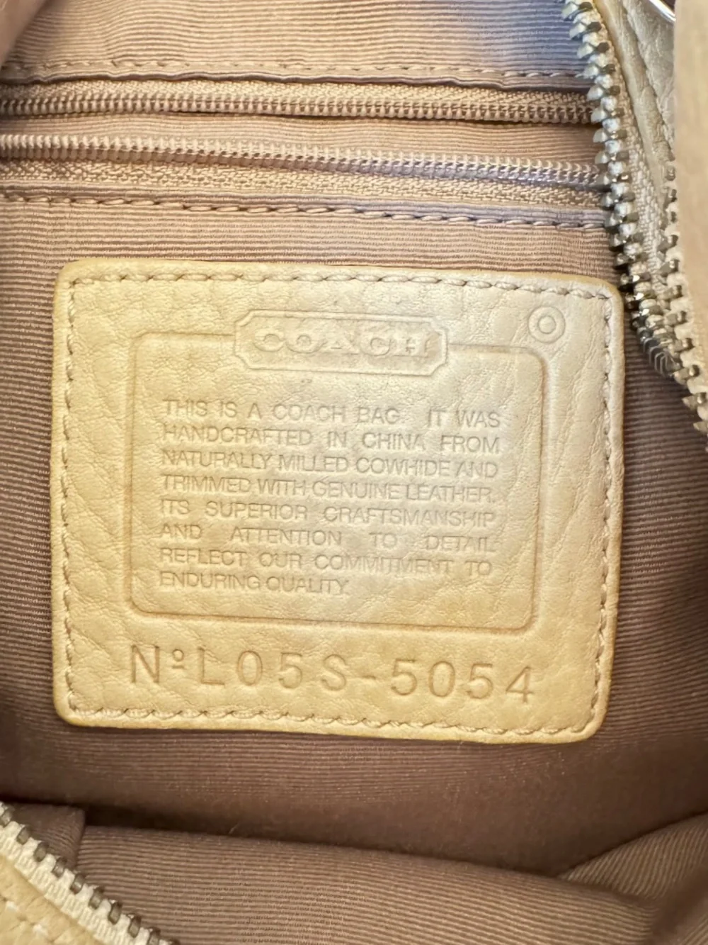 Vintage Coach Hamptons Soho 5054 Cream Leather Hobo Bag